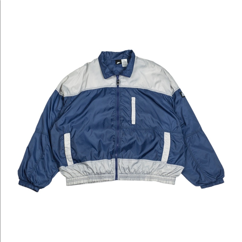 Vintage Nike Full Zip Windbreaker Jacket Navy/Grey
